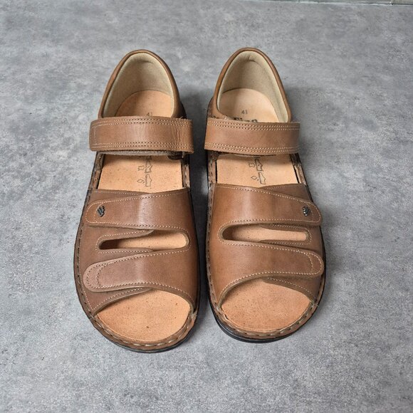 41 Finn Comfort Germany Baltram Tan Leather Sandals - Picture 2 of 10